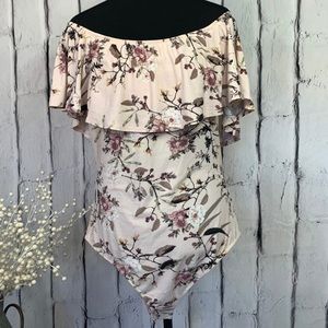 Floral off the shoulder bodysuit